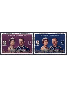 BERMUDA 1975 Visit of the Queen 2v MNH**