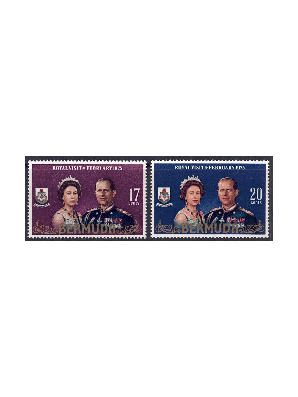BERMUDA 1975 Visit of the Queen 2v MNH**