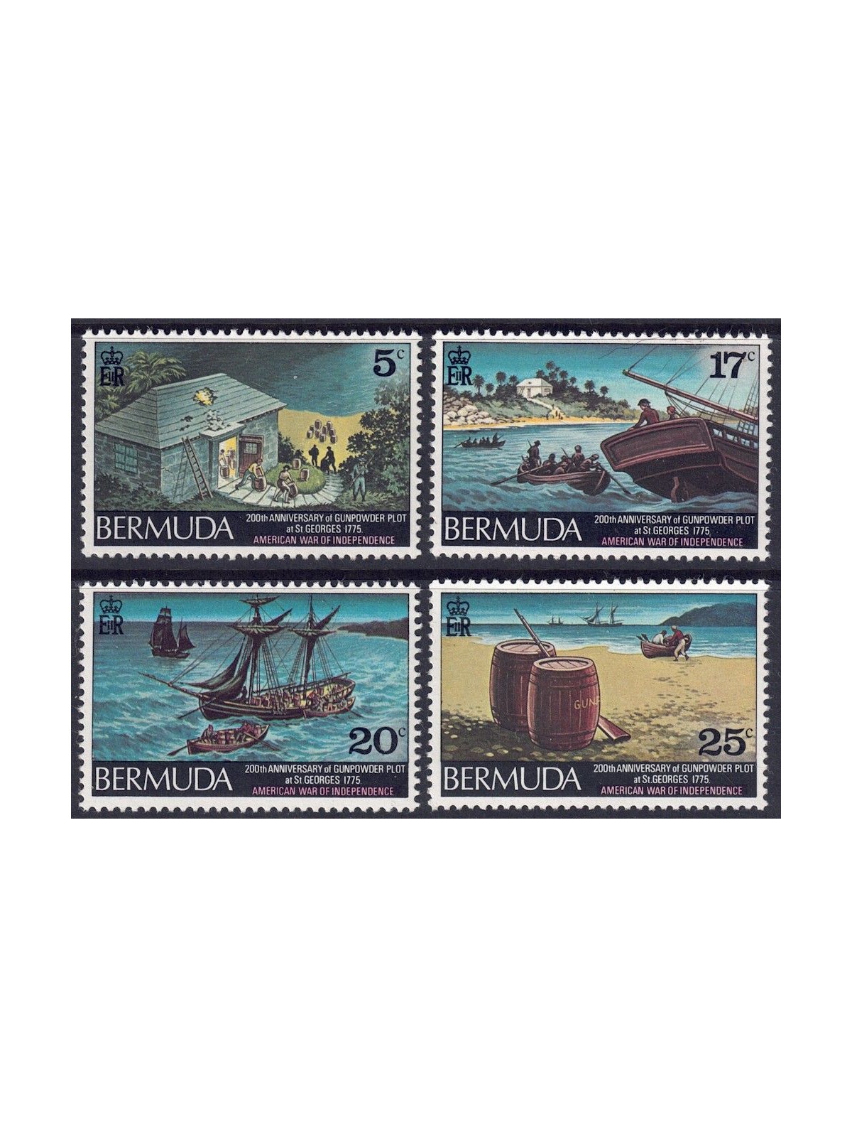 BERMUDA 1975 Gunpowder Plot 4v MNH**