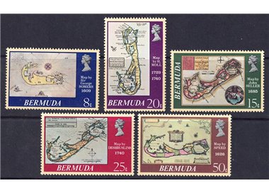 BERMUDA 1978 Antiche carte geografiche 5v MNH**