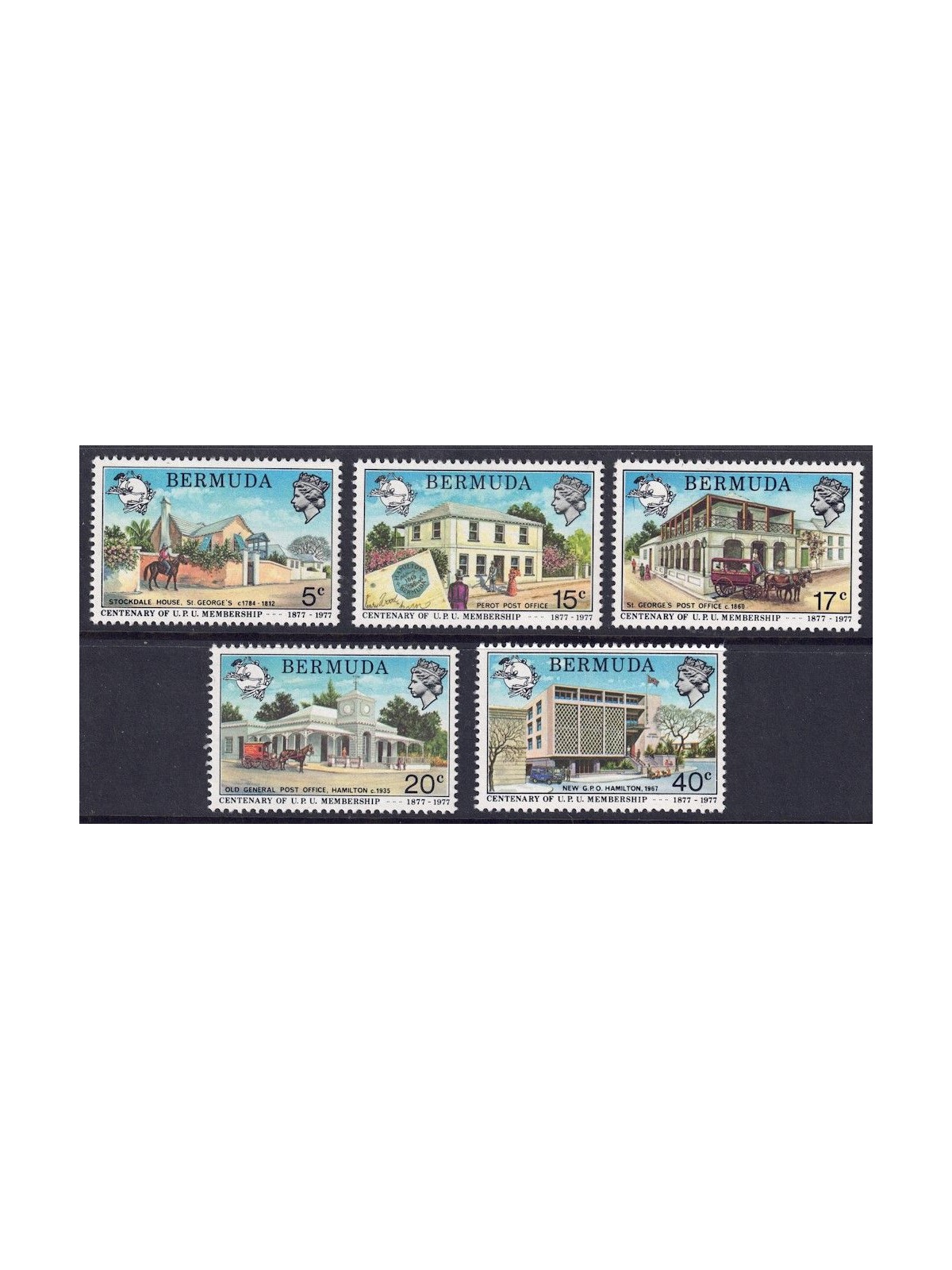 BERMUDA 1977 Membership of the UPU 5v MNH**