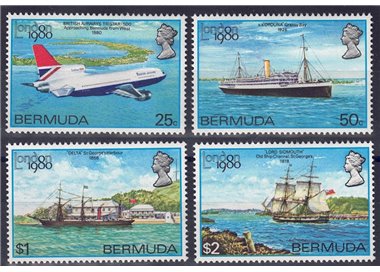 BERMUDA 1980 International Philatelic Exhibition 4v MNH**