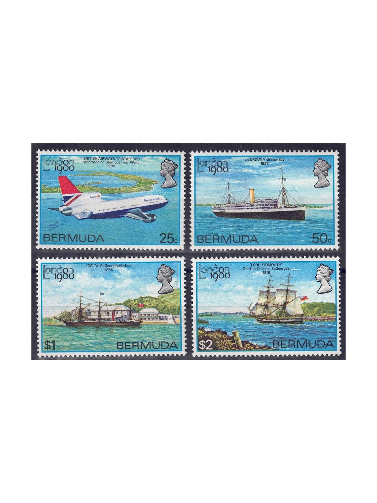 BERMUDA 1980 Esposizione filatelica internazionale 4v MNH**