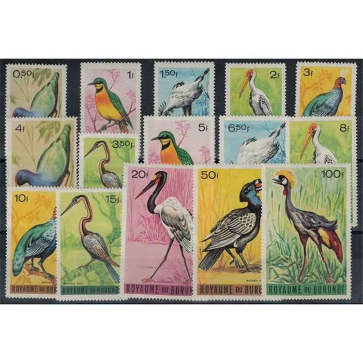 BURUNDI 1965 Fauna, birds 15v MNH**
