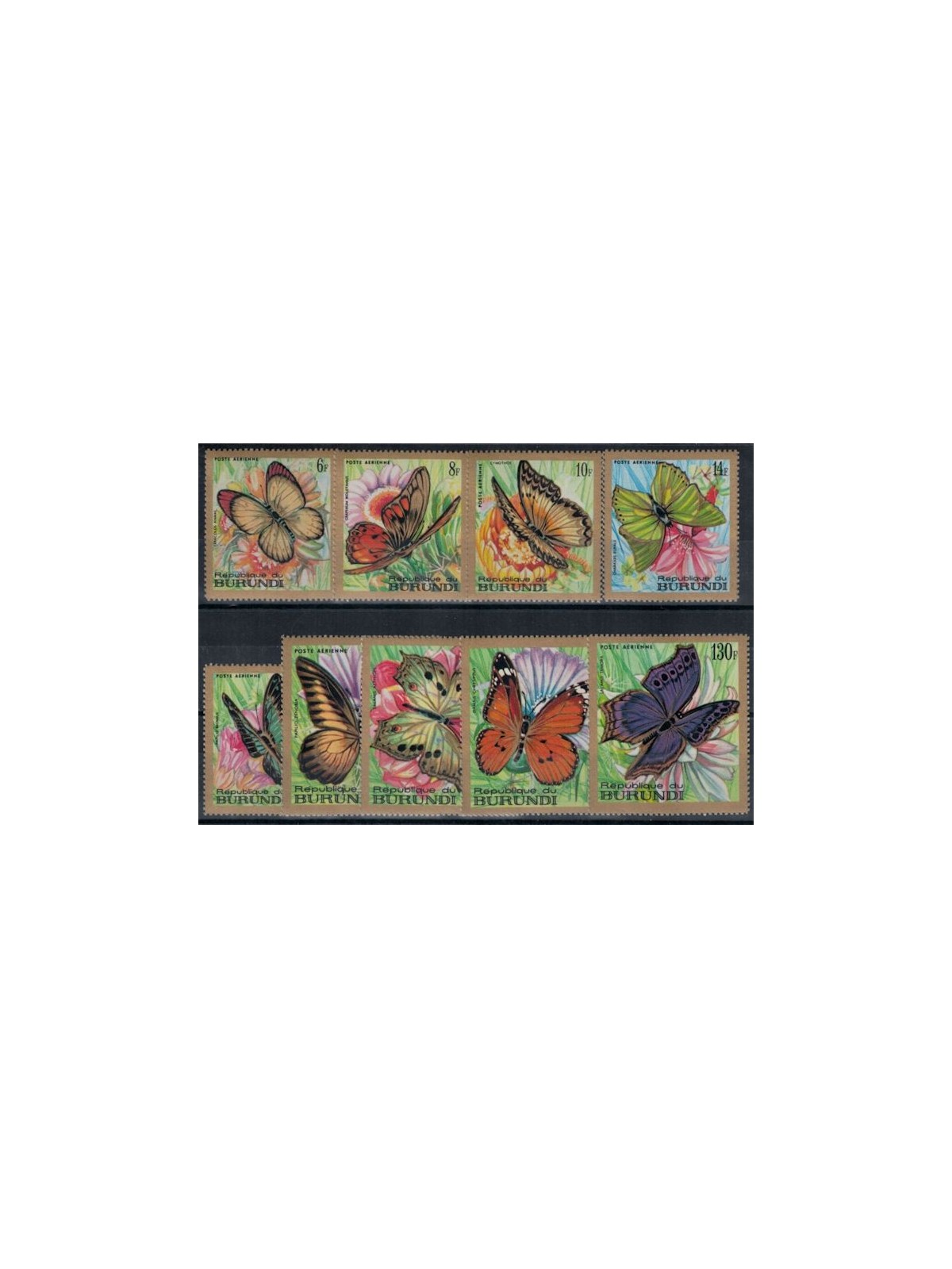 BURUNDI 1968 Butterflies, airmail 9v MNH**
