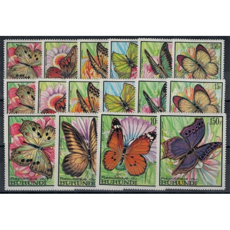 BURUNDI 1968 Fauna, butterflies 16v MNH**
