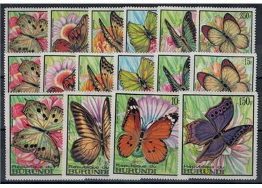 BURUNDI 1968 Fauna, butterflies 16v MNH**