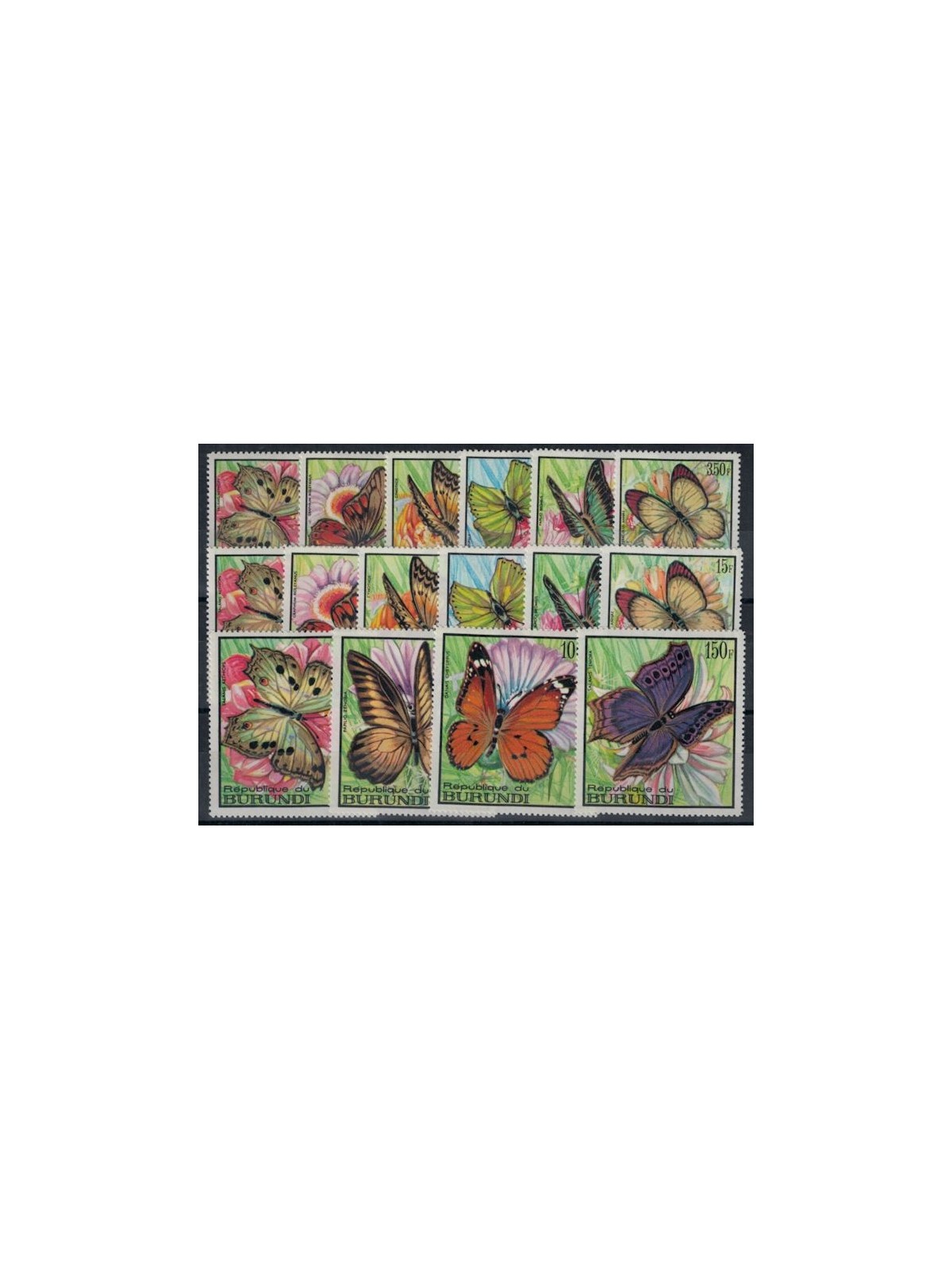 BURUNDI 1968 Fauna, farfalle 16v MNH**
