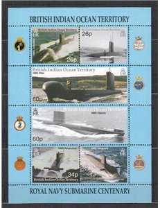 BRITISH INDIAN OCEAN TERRITORY 2001 Submarines 6v MNH**