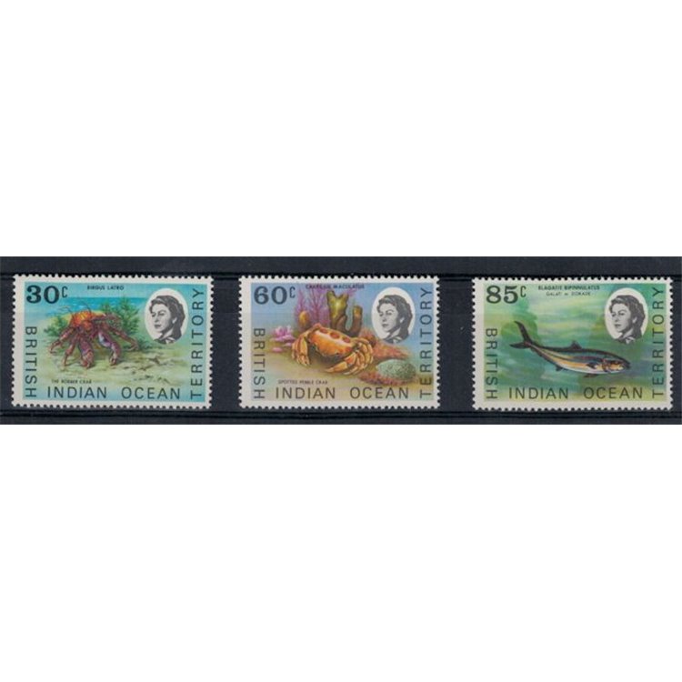 BRITISH INDIAN OCEAN TERRITORY 1970 Ordinary series 3v MNH**