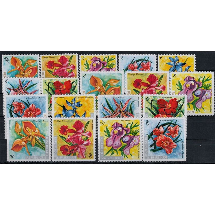 BURUNDI 1972 Fiori, orchidee 18v MNH**