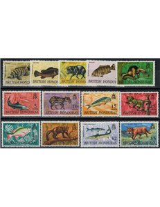 BRITISH HONDURAS 1968-69 Fauna, animali 13v MNH**