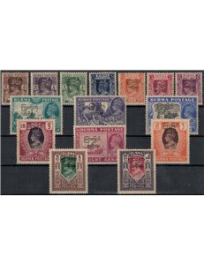 BURMA 1947 Definitives, overprints 15 v MH*