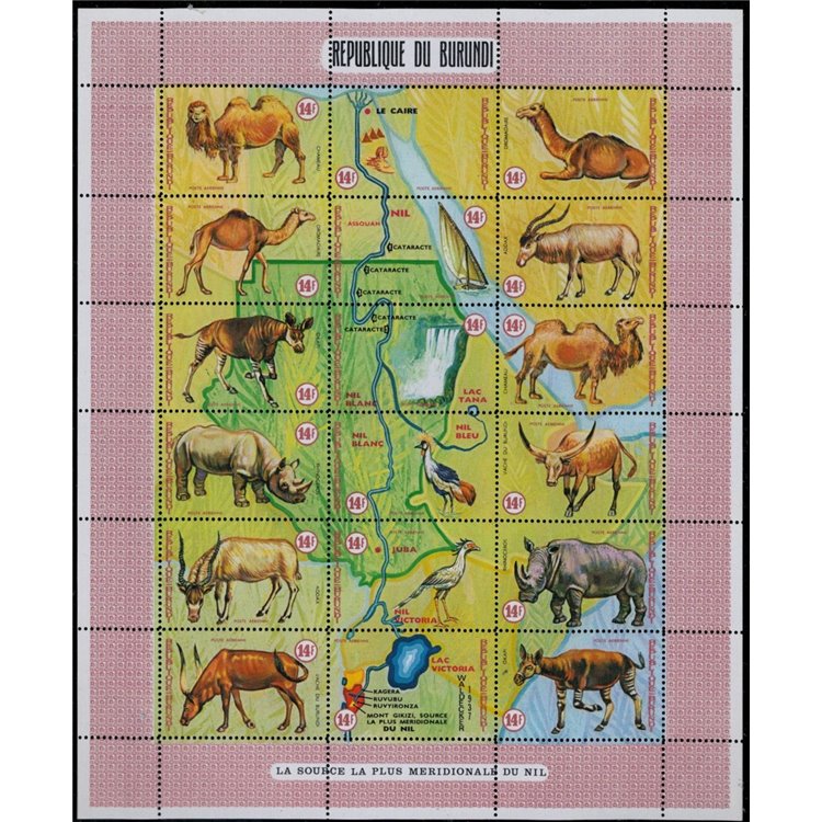 BURUNDI 1970 Animals of the Nile 36v MNH**