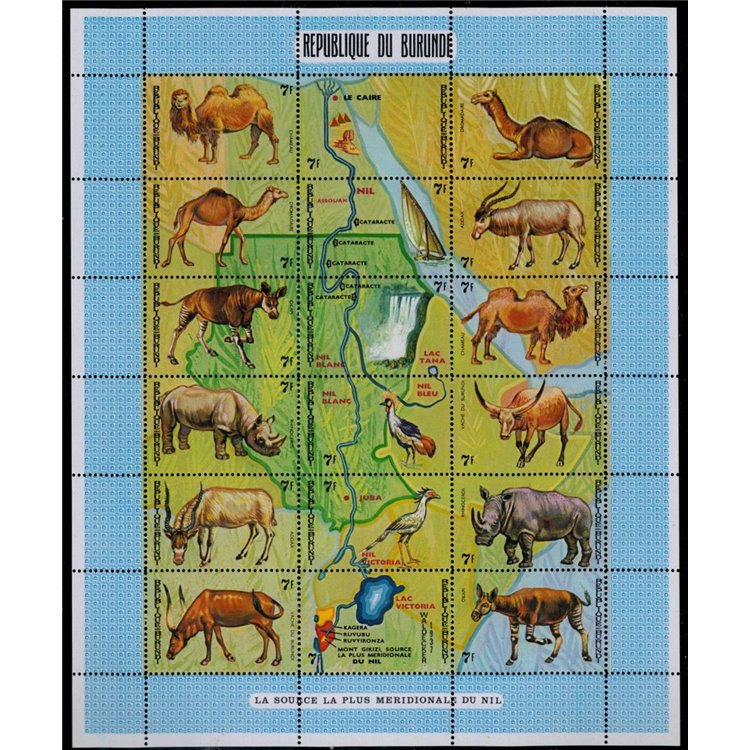 BURUNDI 1970 Animali del Nilo 36v MNH**