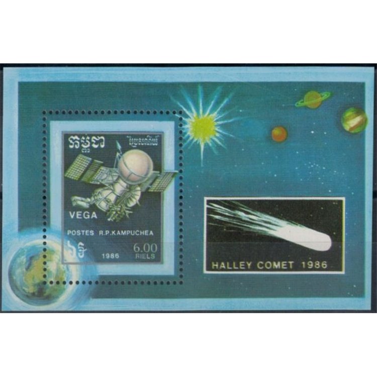 CAMBOGIA 1986 Cometa di Halley BF MNH**