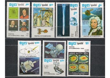 CAMBODIA 1986 Halley's Comet 7v MNH**