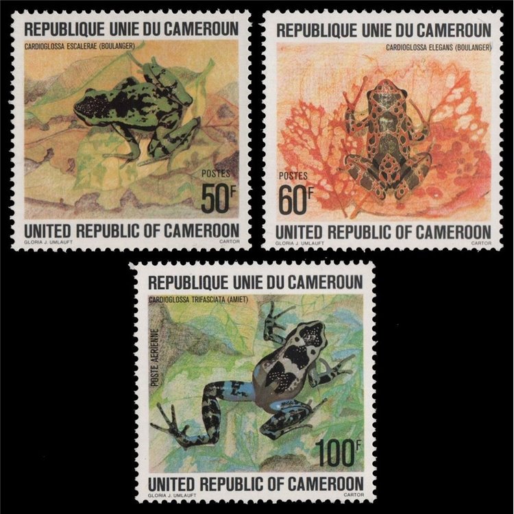 CAMEROON 1978 Cameroonian frogs 3v MNH**