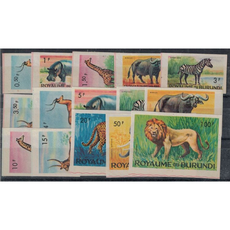 BURUNDI 1964 Fauna, animali (ND) 15v MNG