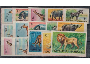 BURUNDI 1964 Fauna, animali (ND) 15v MNG