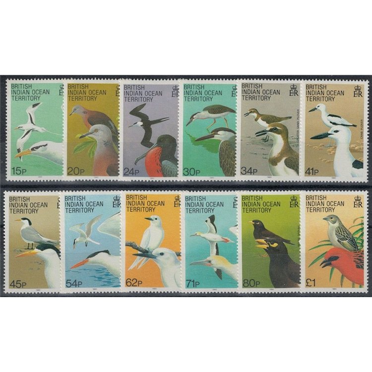 BRITISH INDIAN OCEAN TERRITORY 1990 Fauna, birds 12v MNH**