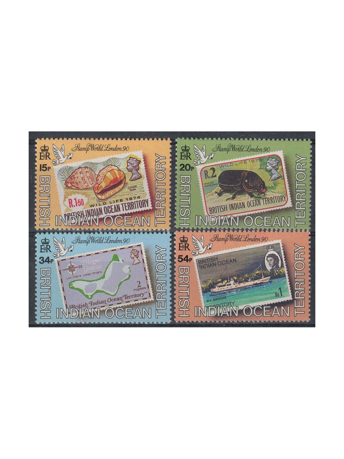 BRITISH INDIAN OCEAN TERRITORY 1990 Expo London 4v MNH**
