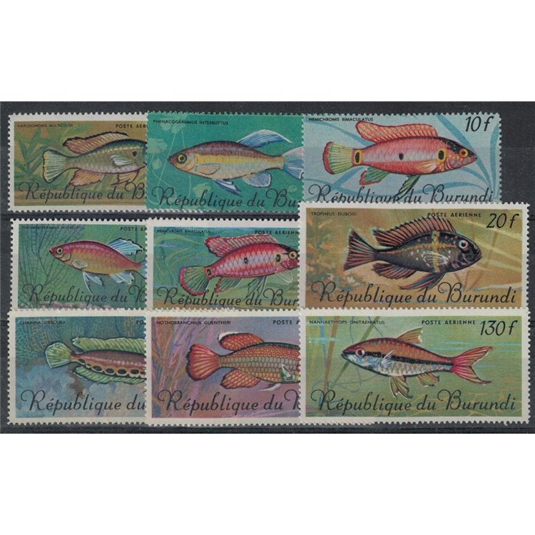 BURUNDI 1967 Marine fauna, fish 9v MNH**