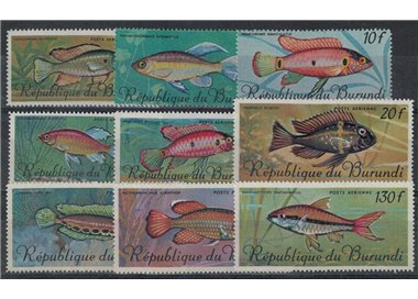 BURUNDI 1967 Marine fauna, fish 9v MNH**