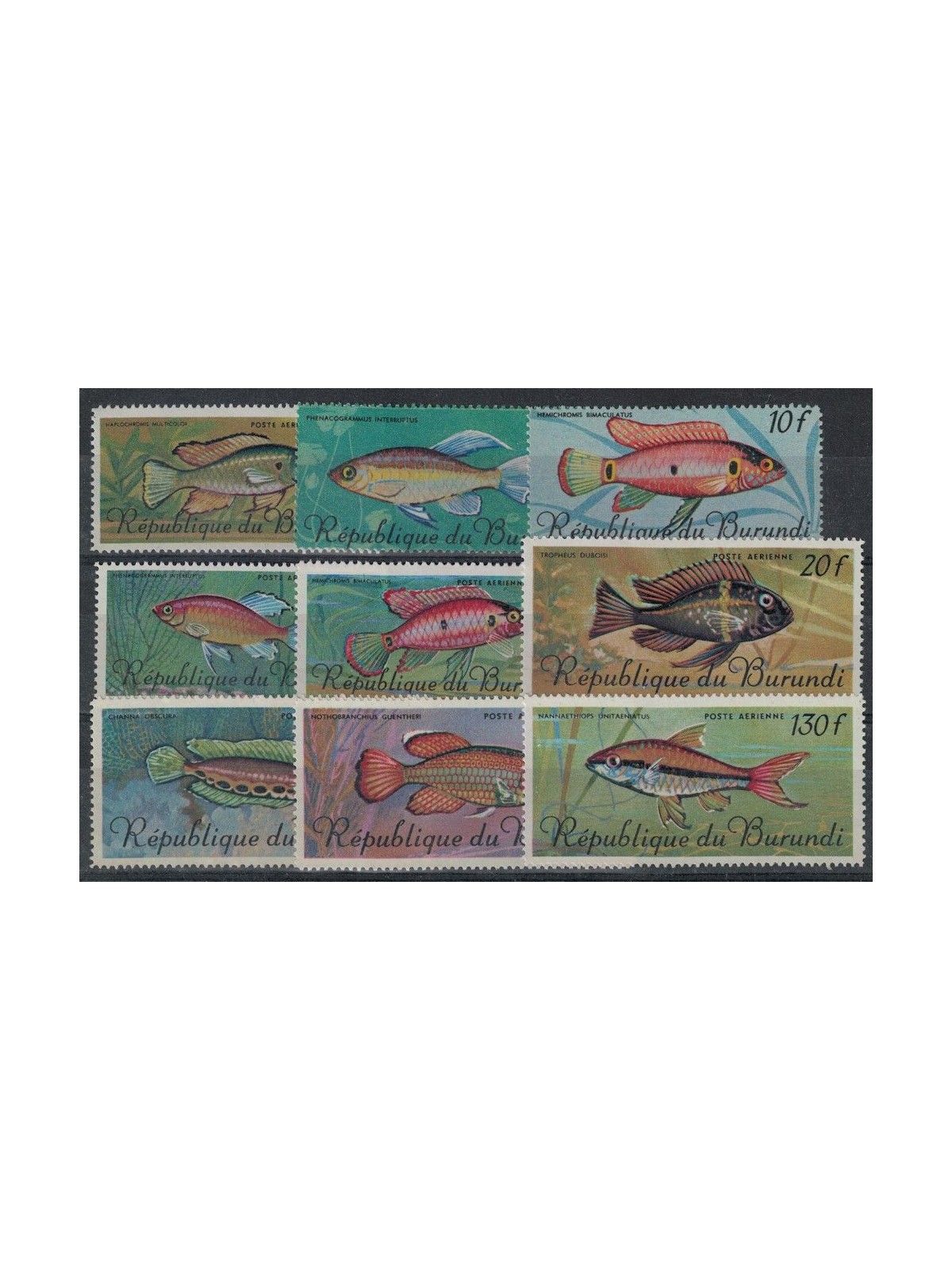 BURUNDI 1967 Marine fauna, fish 9v MNH**