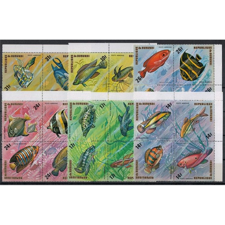 BURUNDI 1974 Marine fauna, fish, airmail 24v MNH**