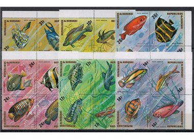 BURUNDI 1974 Marine fauna, fish, airmail 24v MNH**