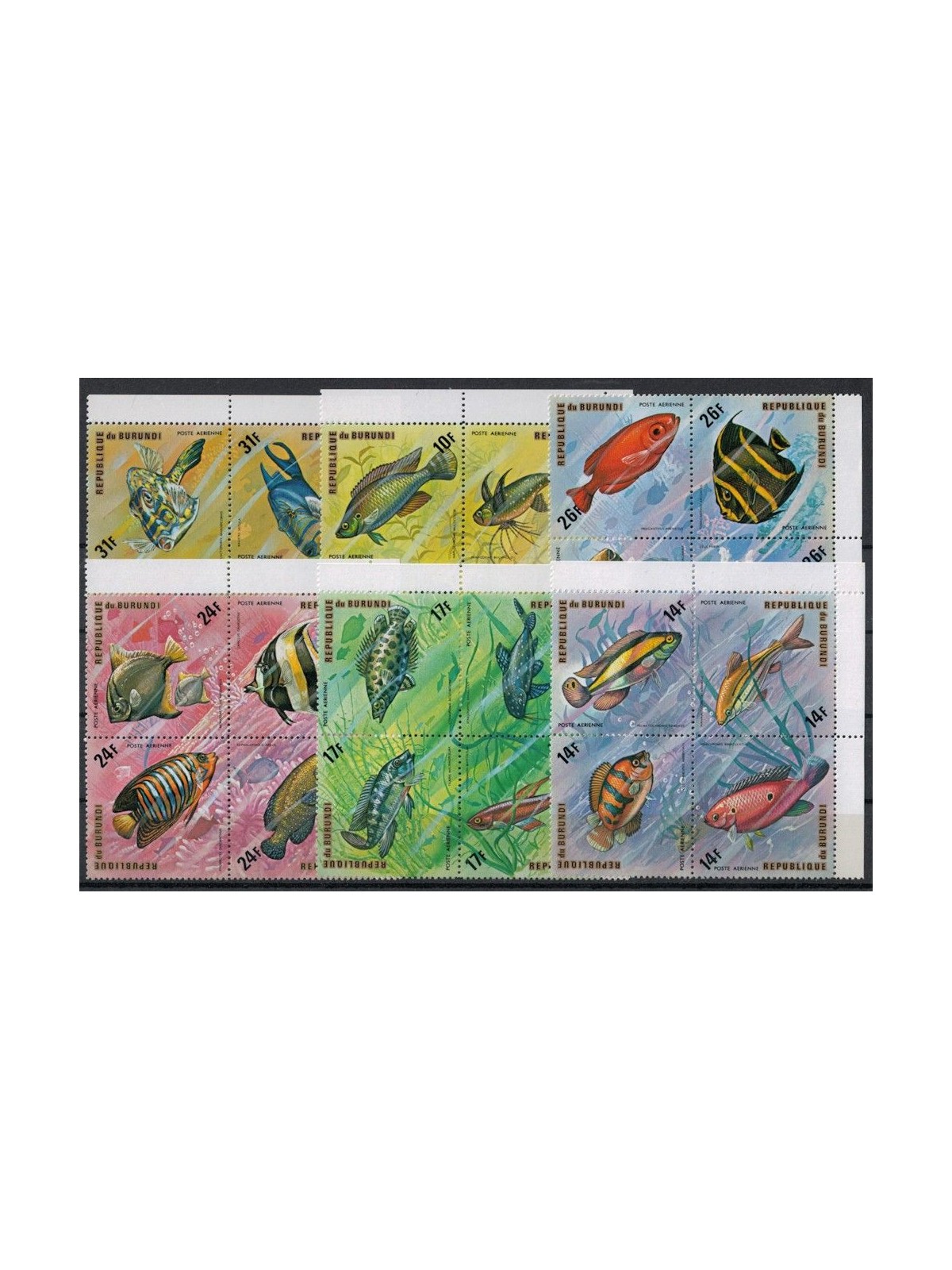 BURUNDI 1974 Marine fauna, fish, airmail 24v MNH**