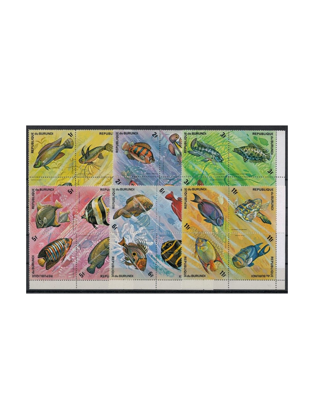BURUNDI 1974 Fauna marina, pesci 24v MNH**