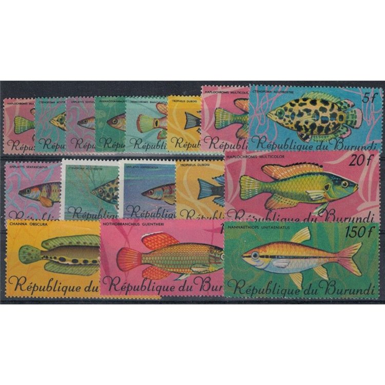 BURUNDI 1967 Fauna marina, pesci 16v MNH**