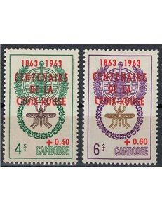 CAMBODIA 1963 Red Cross 2v MNH**