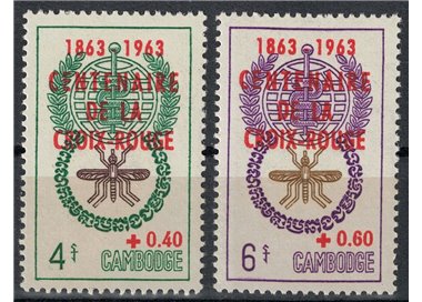 CAMBODIA 1963 Red Cross 2v MNH**