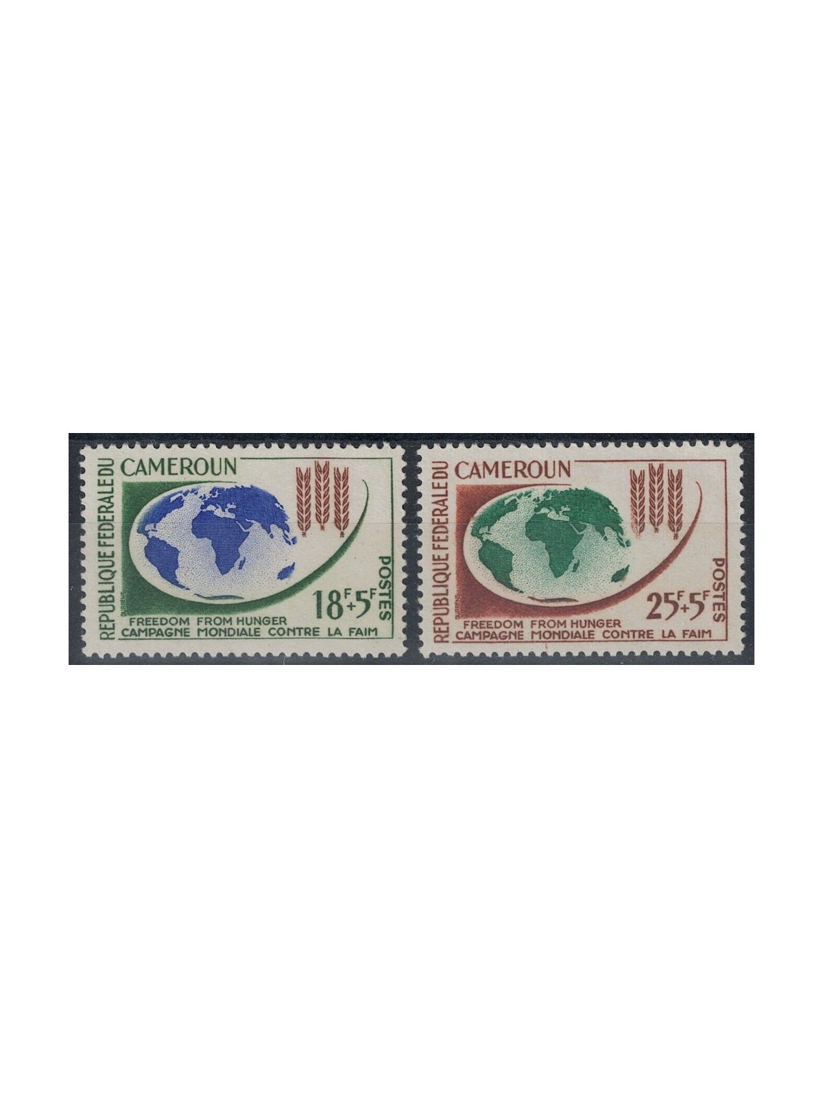 CAMEROON 1963 Campaign against hunger 2v MNH**