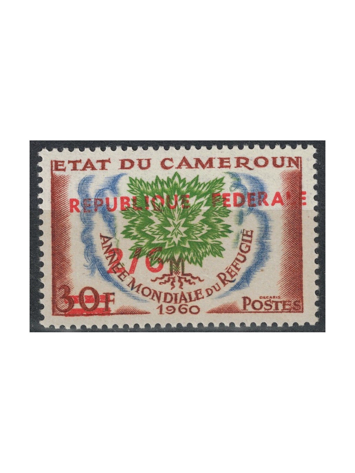 CAMEROON 1961 Year of the Refugee (overprint) MNH**