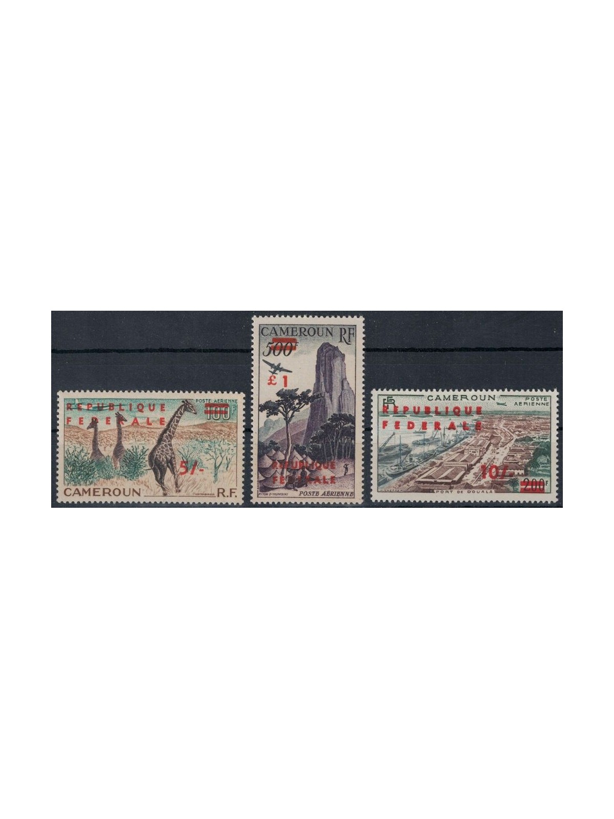 CAMEROON 1961 Reunification (overprints), airmail 3v MNH**