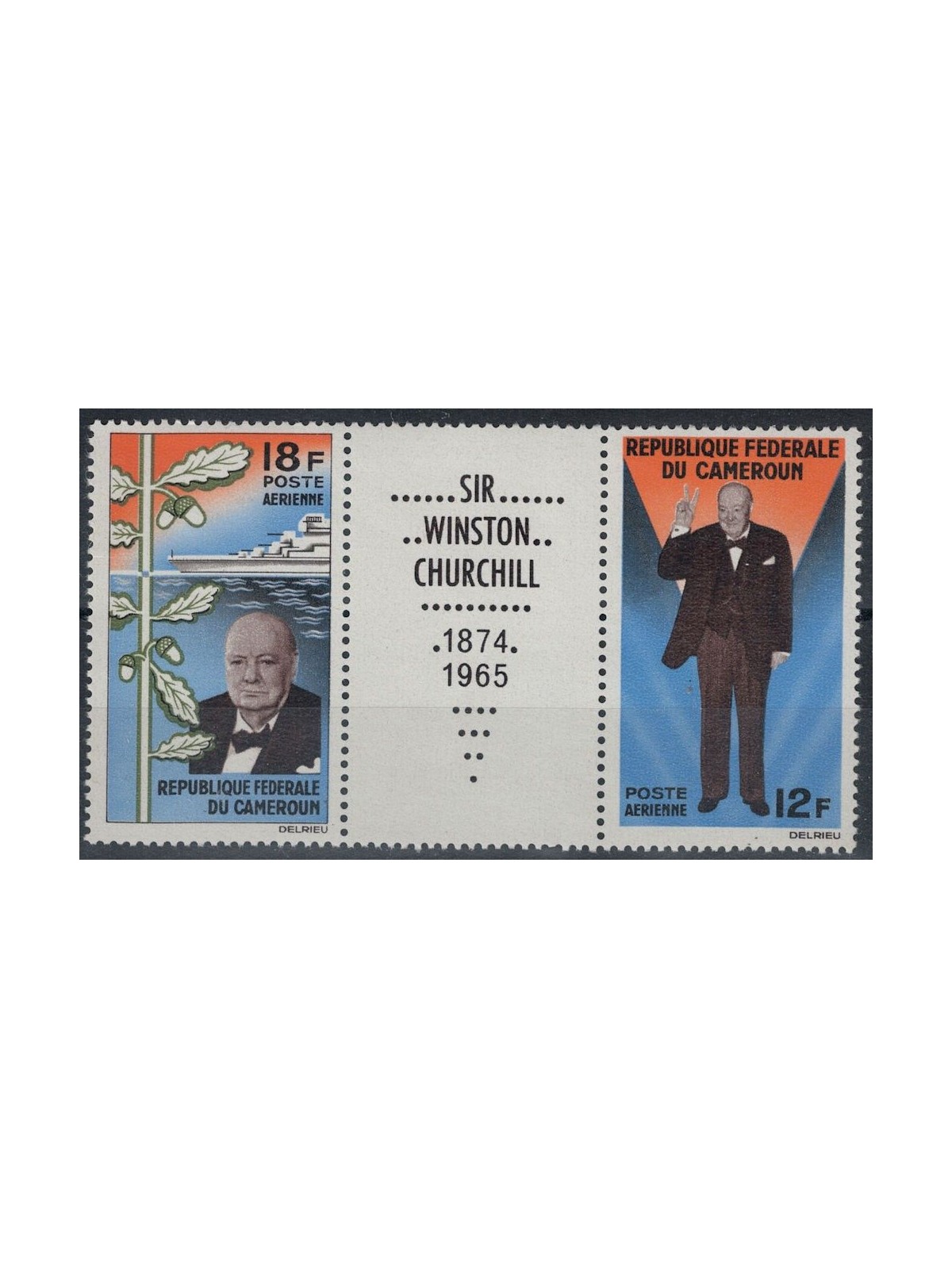 CAMERUN 1965 Sir Winston Churchill, posta aerea 2v MNH**