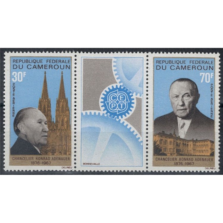 CAMERUN 1967 Cancelliere Konrad Adenauer, posta aerea 2v MNH**