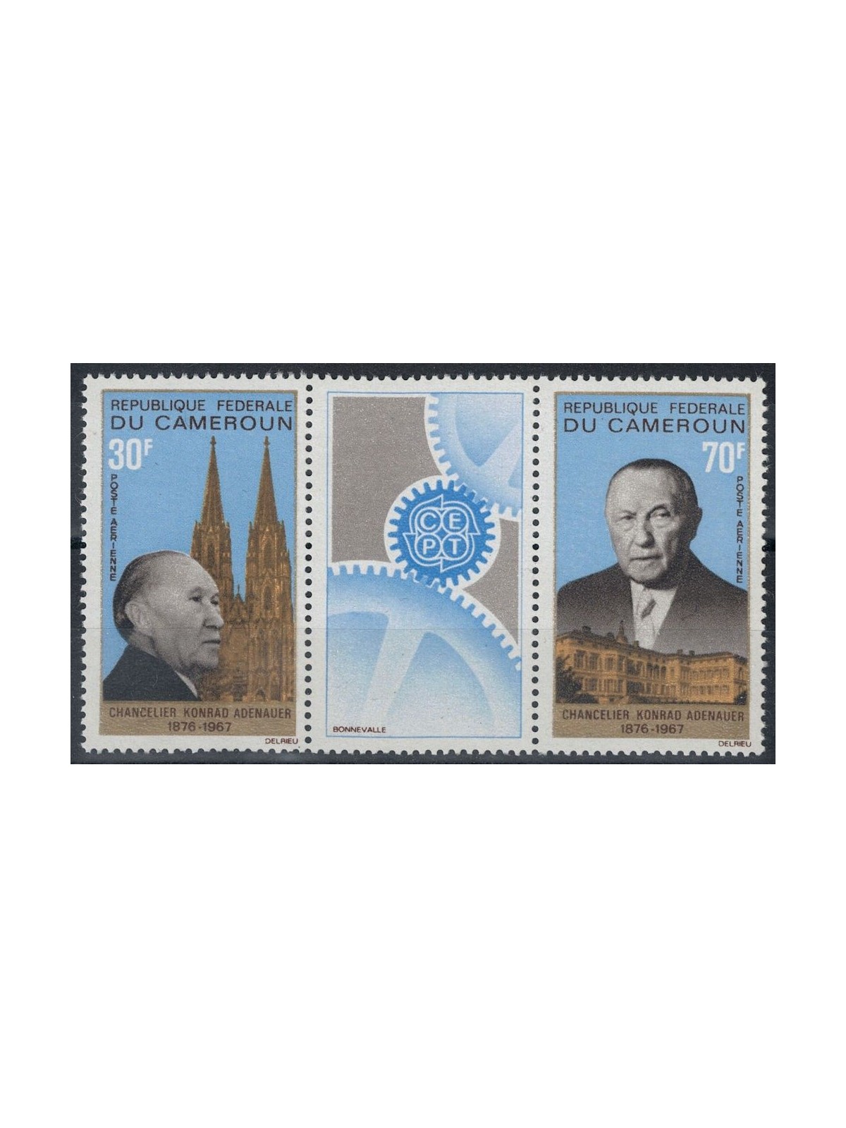 CAMERUN 1967 Cancelliere Konrad Adenauer, posta aerea 2v MNH**
