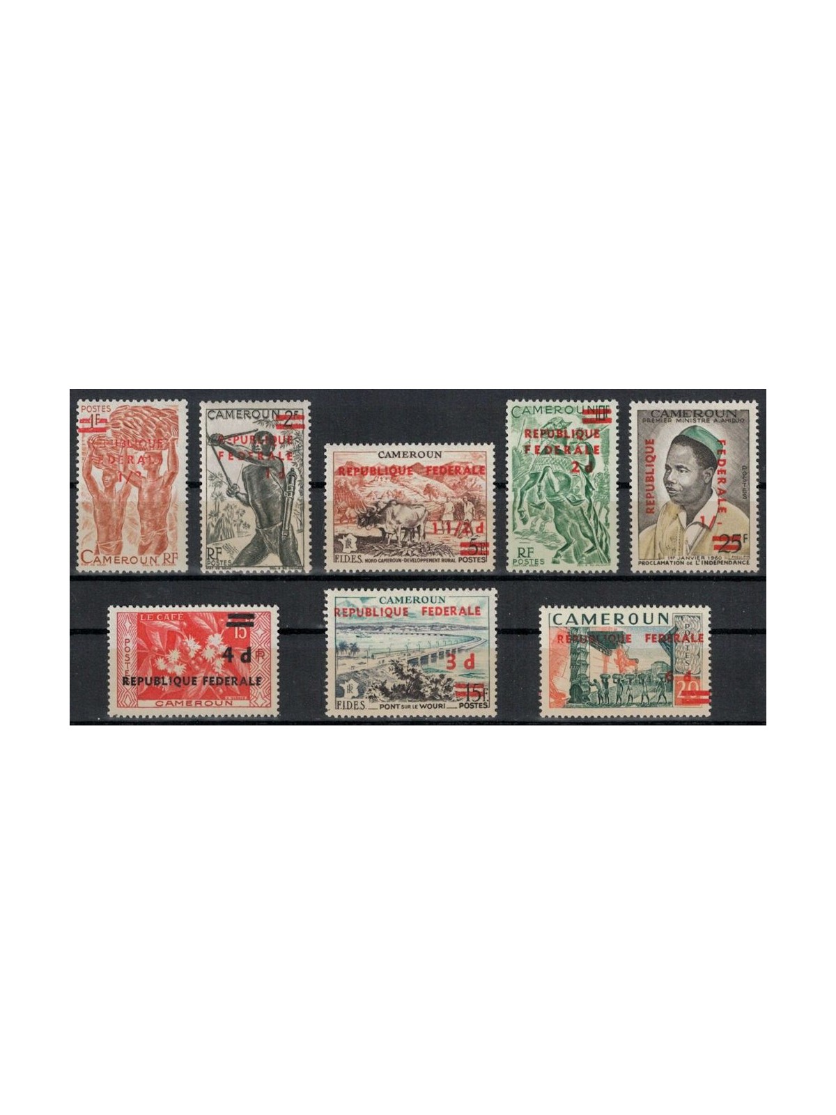 CAMEROON 1961 Reunification (overprints) 8v MNH**