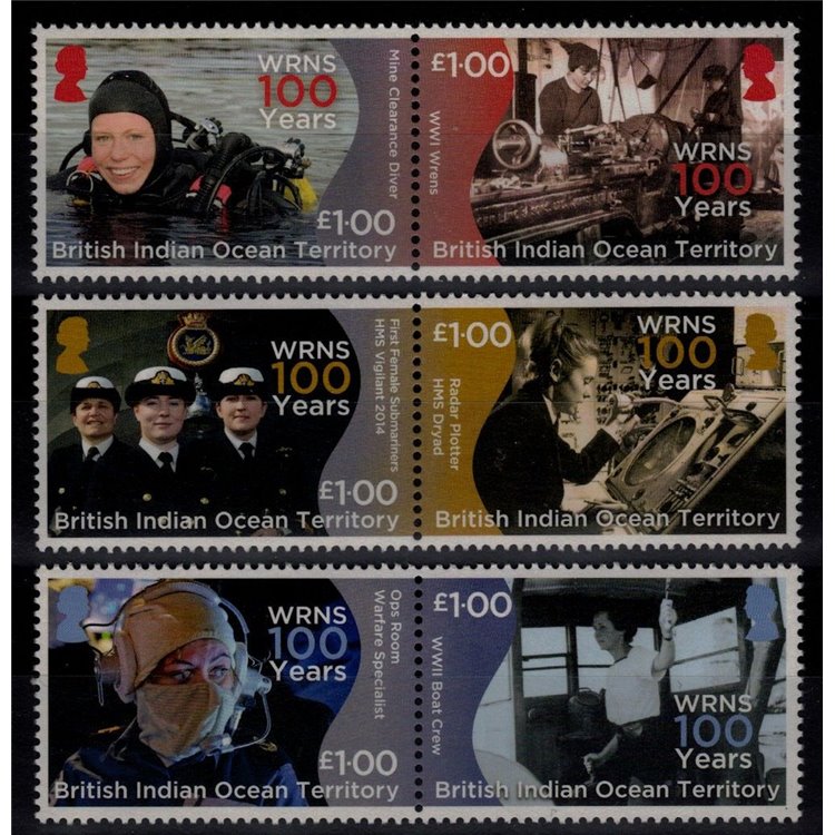 BRITISH INDIAN OCEAN TERRITORY 2017 Centenary WRNS 6v MNH**