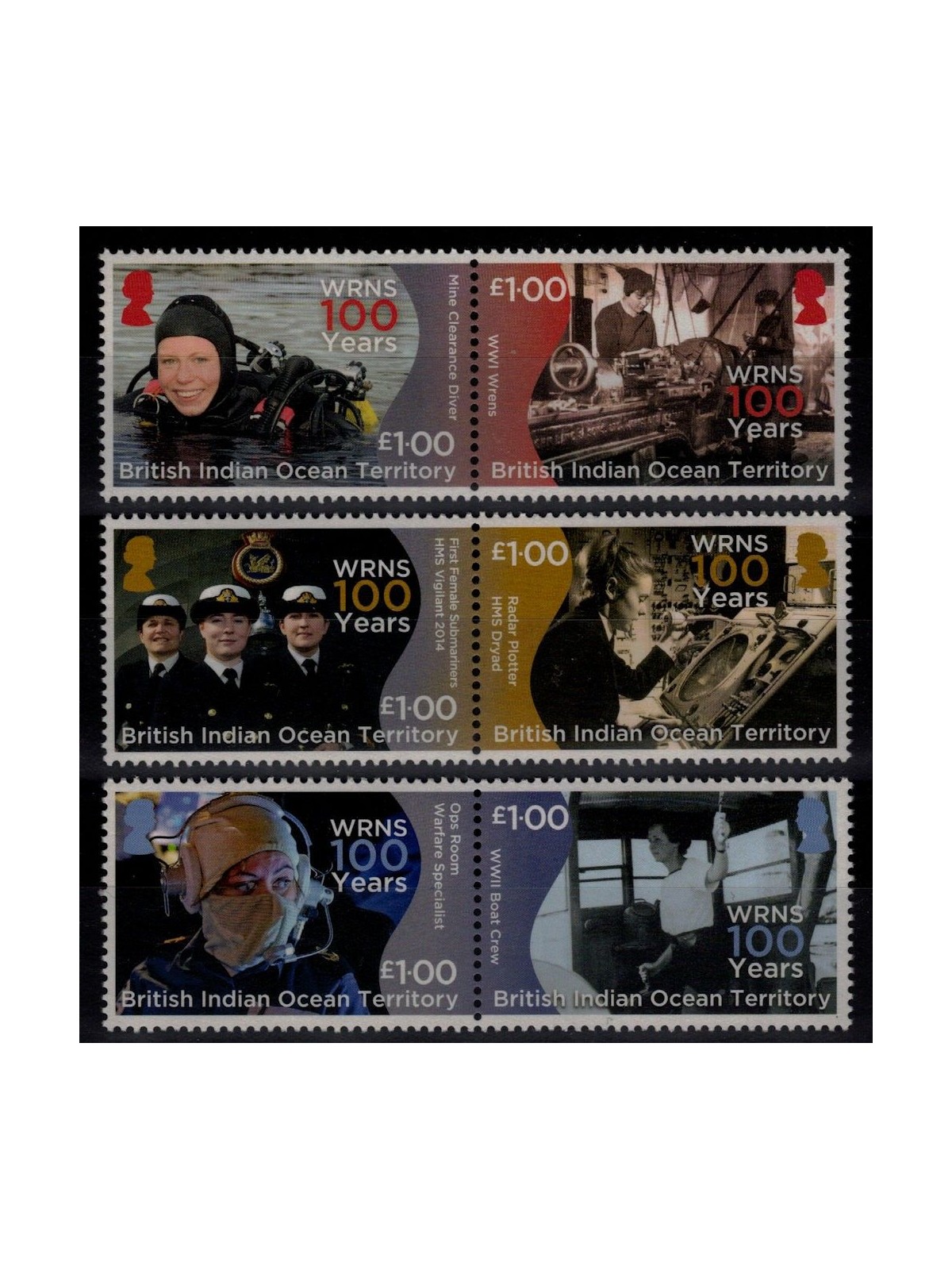 BRITISH INDIAN OCEAN TERRITORY 2017 Centenary WRNS 6v MNH**