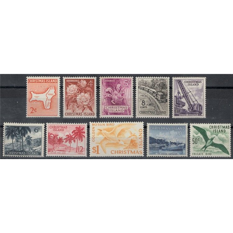 CHRISTMAS ISLAND 1963 Ordinary series 10v MNH**