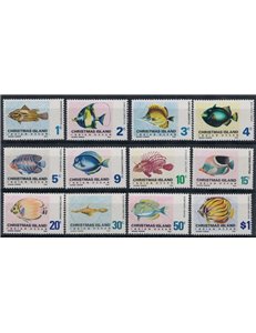CHRISTMAS ISLAND 1968-70 Ordinary series, fish 12v MNH**