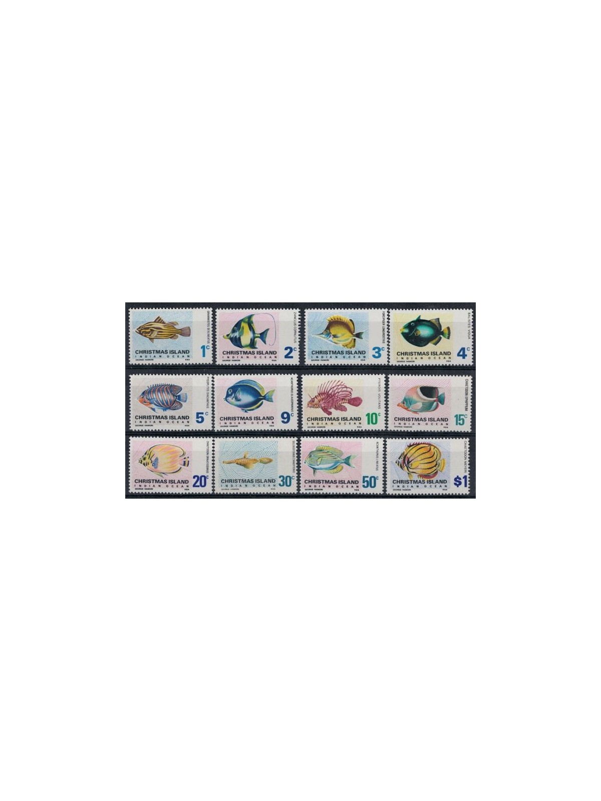 CHRISTMAS ISLAND 1968-70 Ordinary series, fish 12v MNH**