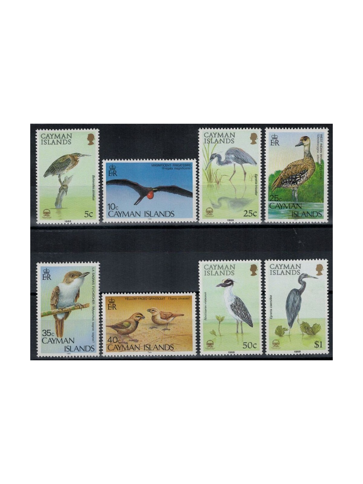 CAYMAN 1986-88 Fauna, birds 8v MNH**