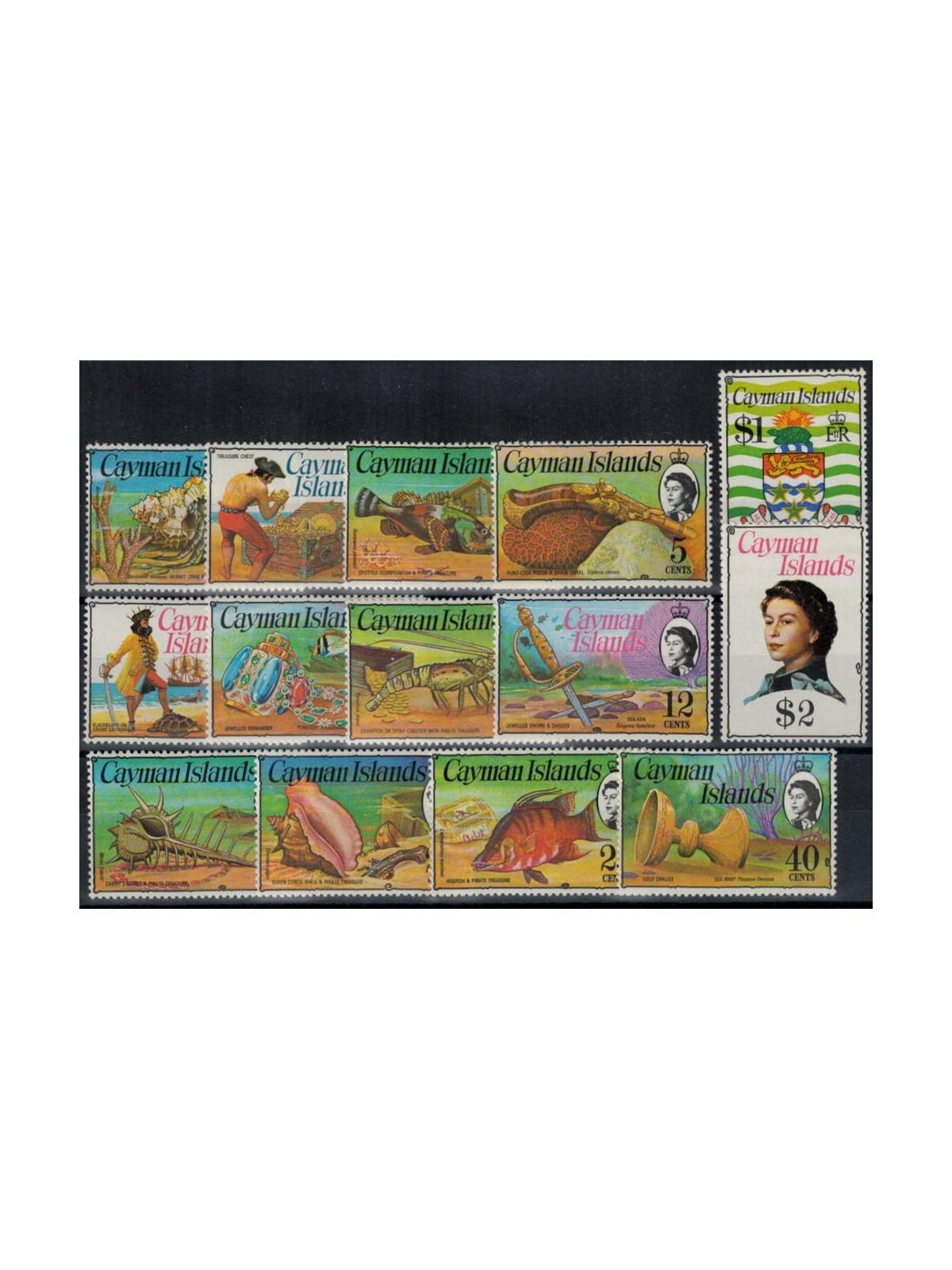 CAYMAN 1974 Serie ordinaria 14v MNH**